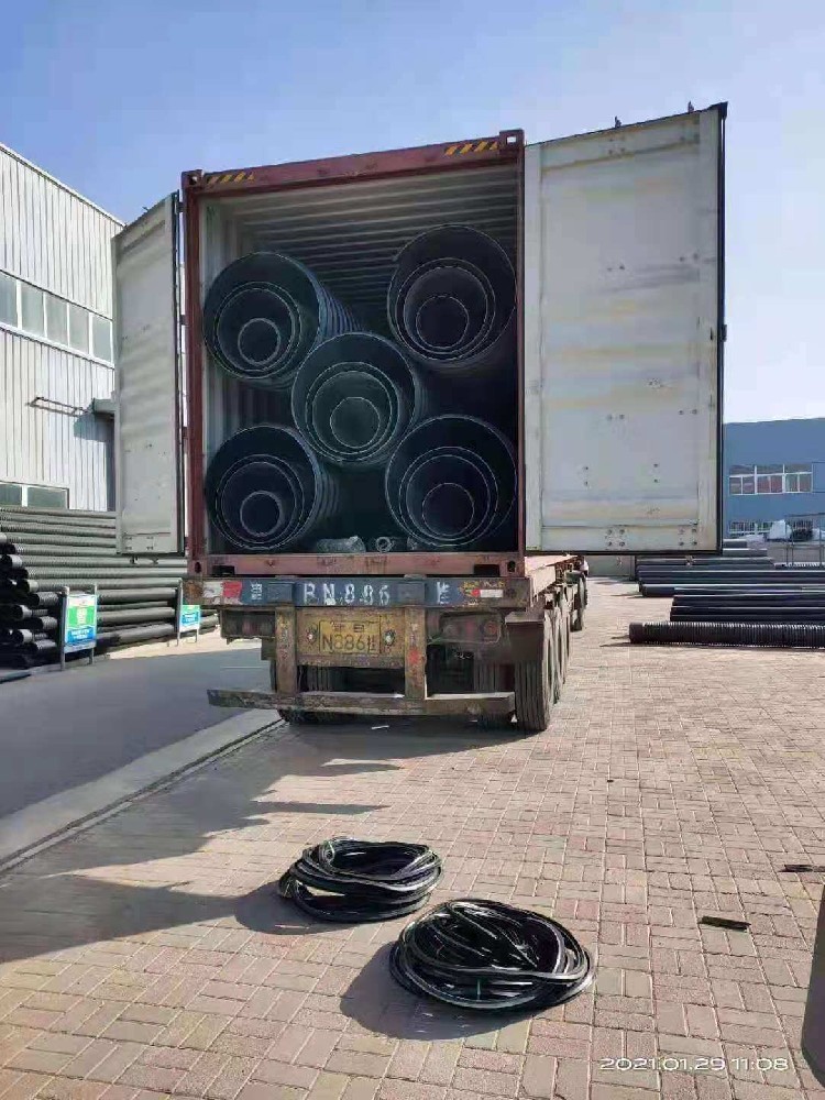 HDPE Double wall corrugated pipe，Shipped
